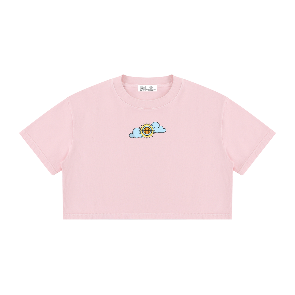 SHINING THROUGH TOUGH TIMES Women's Mineral Wash Cotton Crop T-Shirt