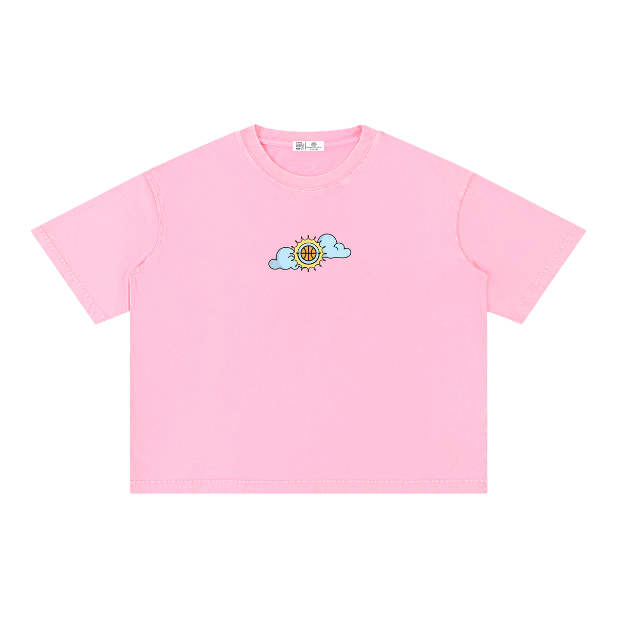 SHINING THROUGH TOUGH TIMES Mineral Wash Boxy Cotton T-Shirt