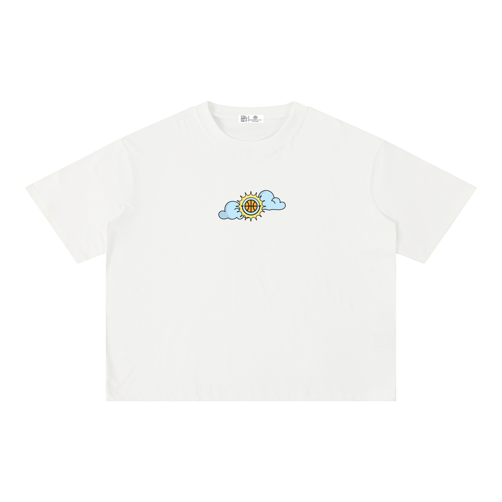 SHINING THROUGH TOUGH TIMES Mineral Wash Boxy Cotton T-Shirt