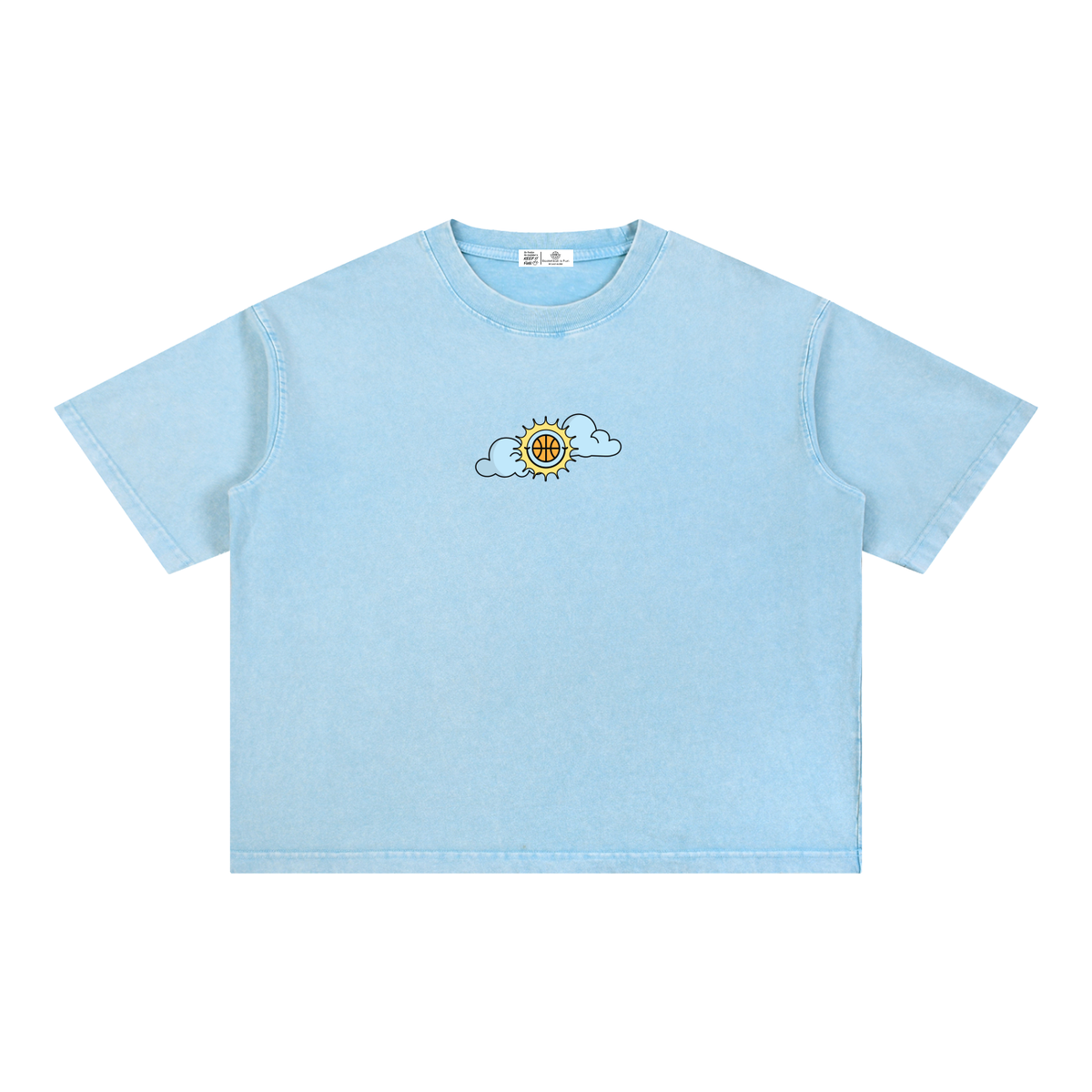 SHINING THROUGH TOUGH TIMES Mineral Wash Boxy Cotton T-Shirt