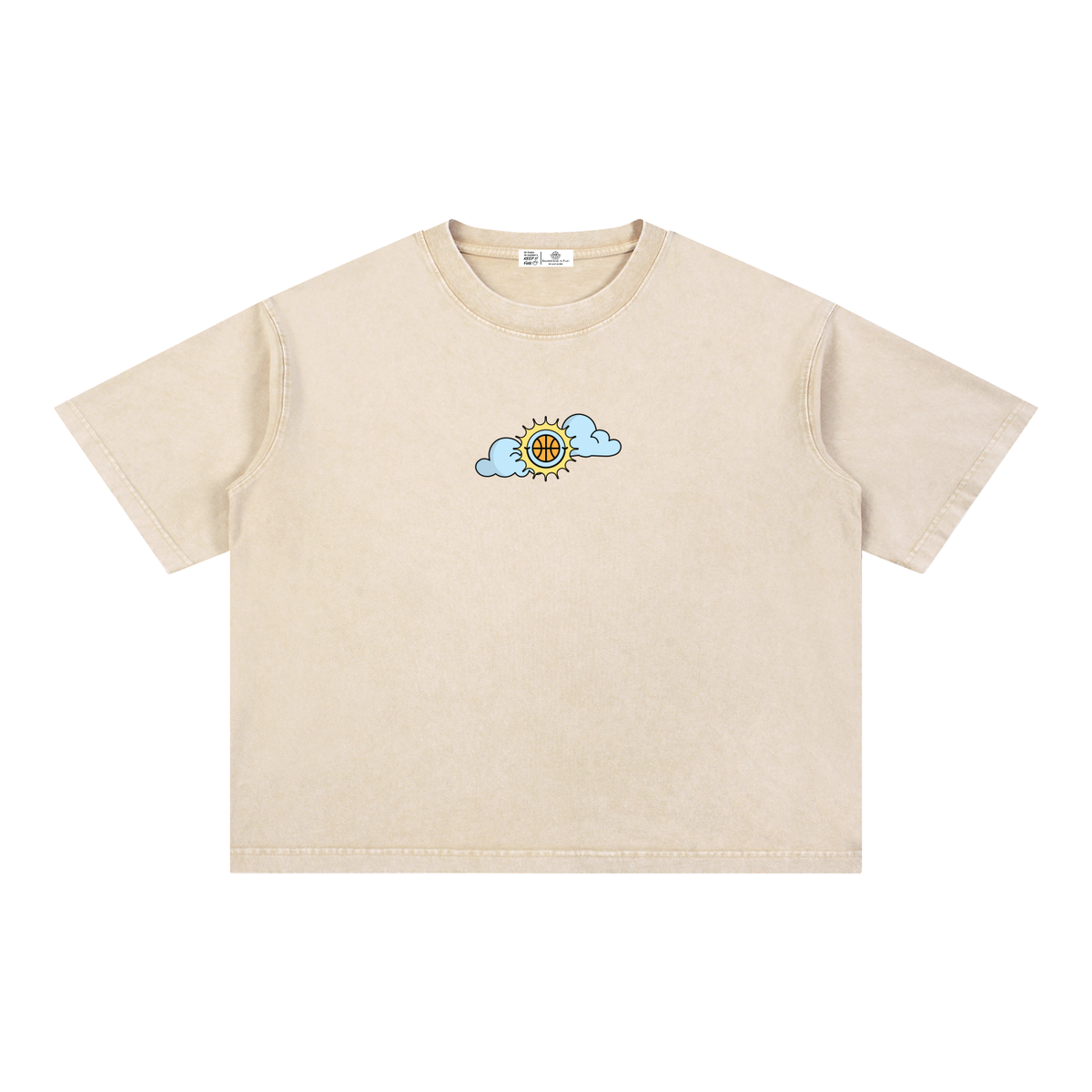 SHINING THROUGH TOUGH TIMES Mineral Wash Boxy Cotton T-Shirt