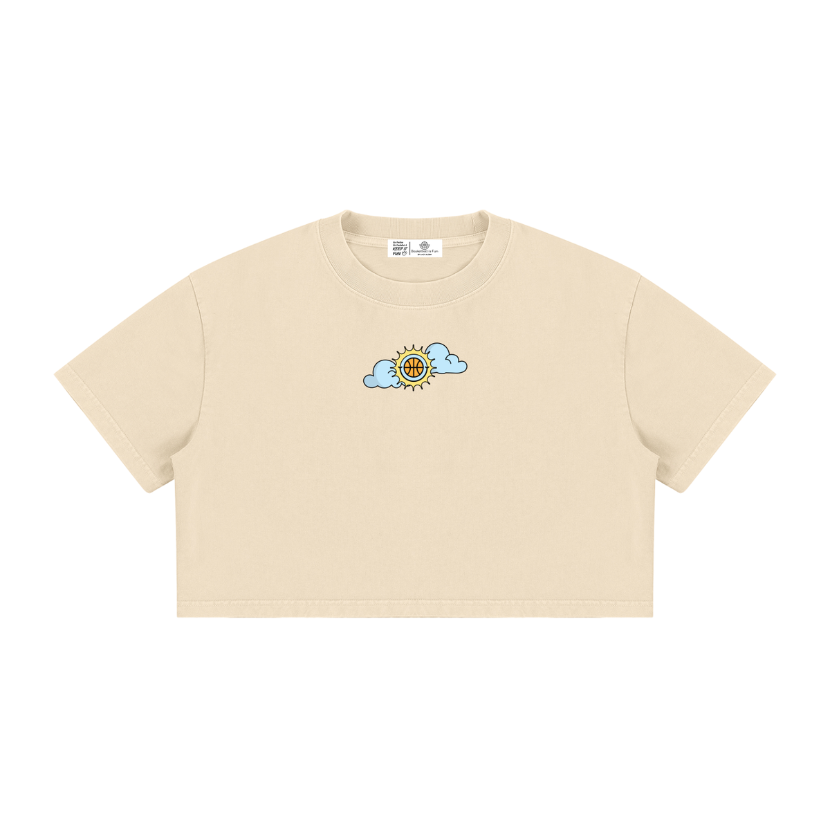SHINING THROUGH TOUGH TIMES Women's Mineral Wash Cotton Crop T-Shirt