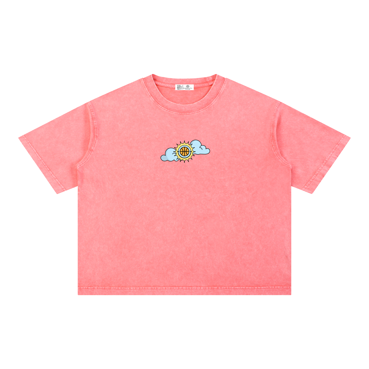 SHINING THROUGH TOUGH TIMES Mineral Wash Boxy Cotton T-Shirt