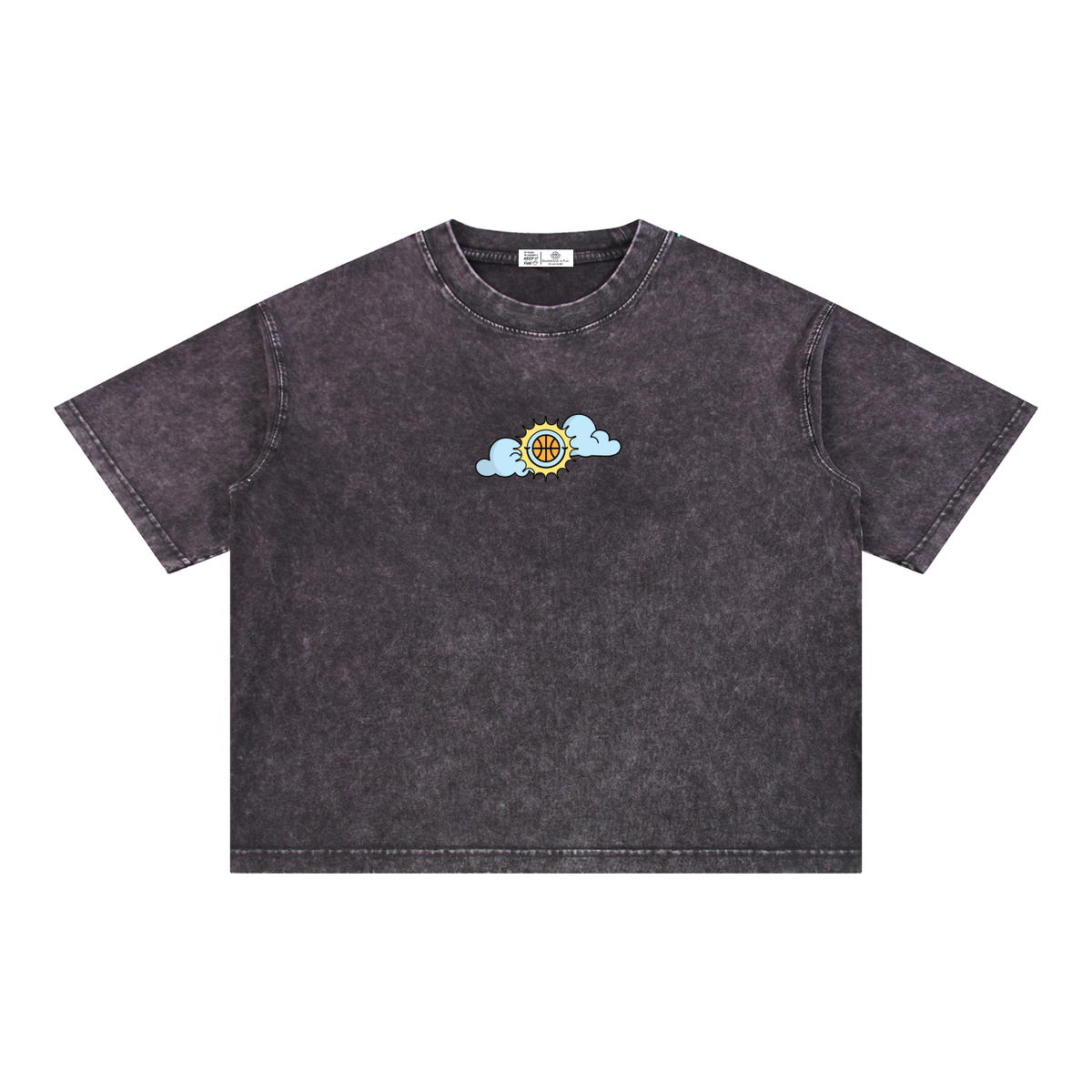 SHINING THROUGH TOUGH TIMES Mineral Wash Boxy Cotton T-Shirt