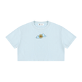 SHINING THROUGH TOUGH TIMES Women's Mineral Wash Cotton Crop T-Shirt