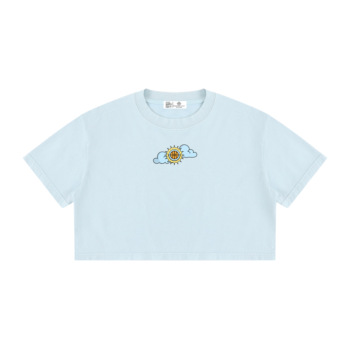 SHINING THROUGH TOUGH TIMES Women's Mineral Wash Cotton Crop T-Shirt