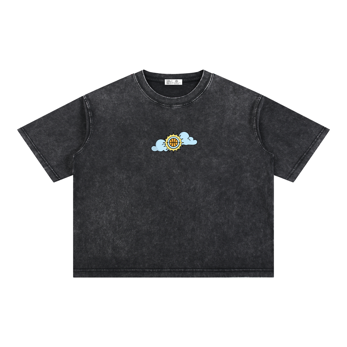 SHINING THROUGH TOUGH TIMES Mineral Wash Boxy Cotton T-Shirt